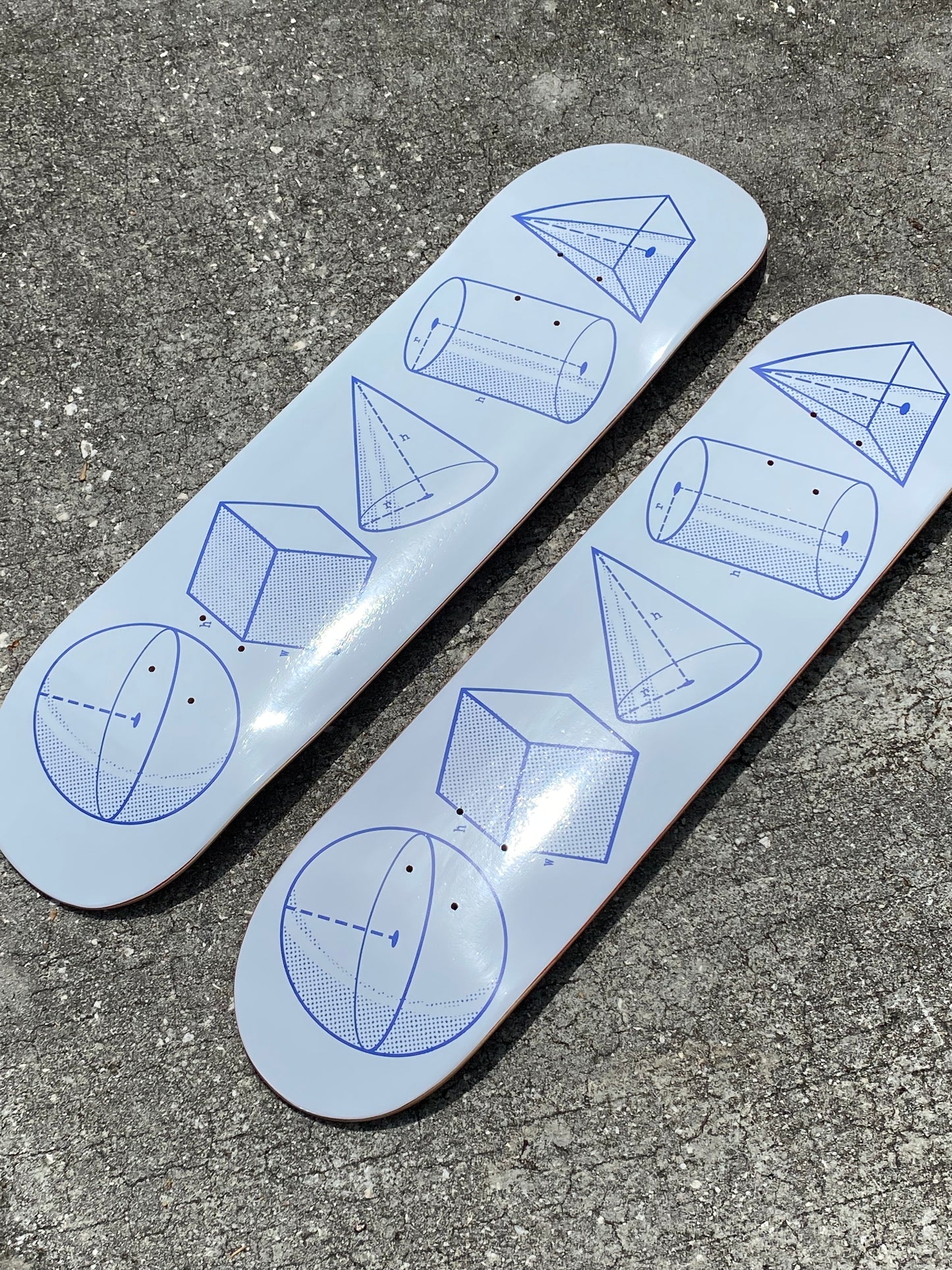 "Geometric Solids" skateboard deck